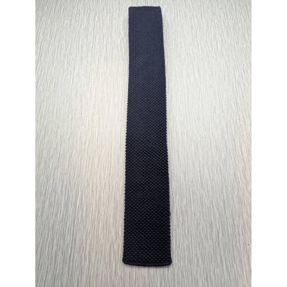 GANT 100% Wool Knit Tie Navy Blue Square End Necktie Ivy League Preppy